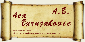 Aca Burnjaković vizit kartica